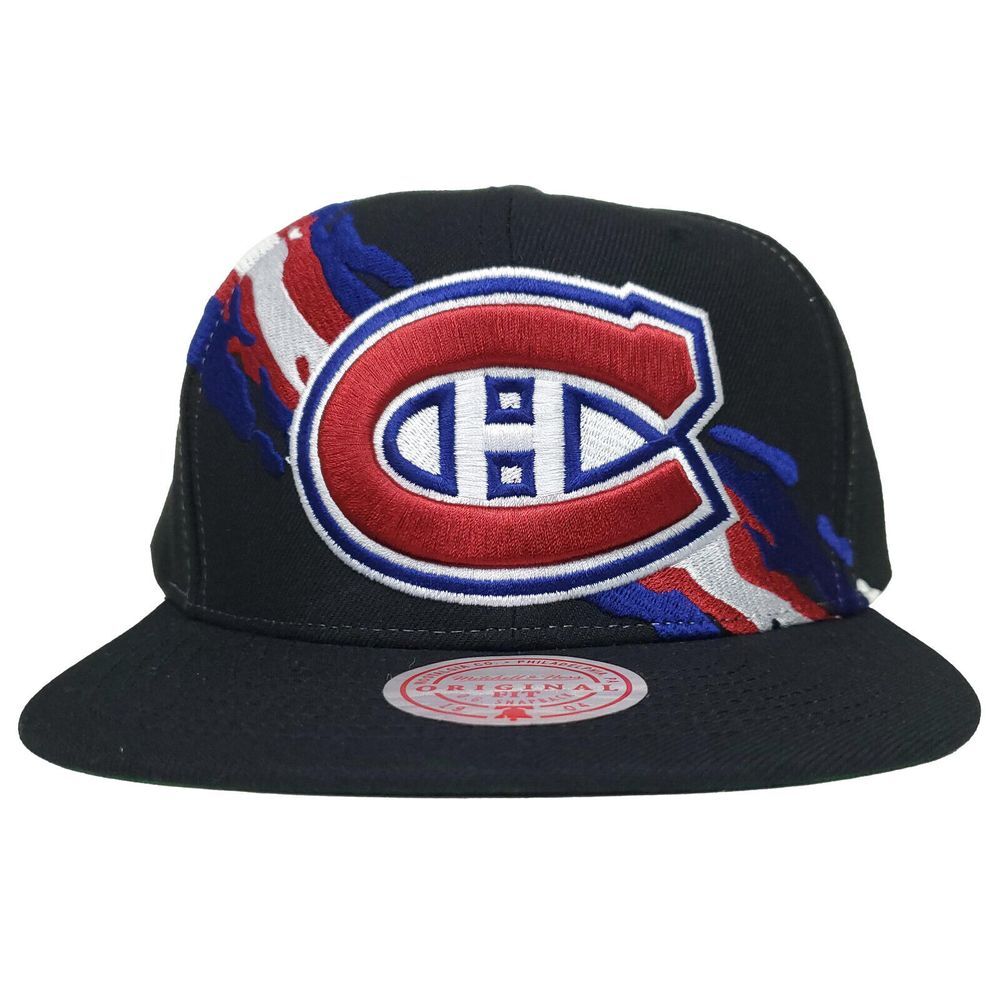 Montreal Canadiens Mitchell & Ness NHL Snapback Hat Cap 3D Logo Paint Splash NWT